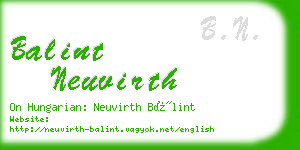 balint neuvirth business card